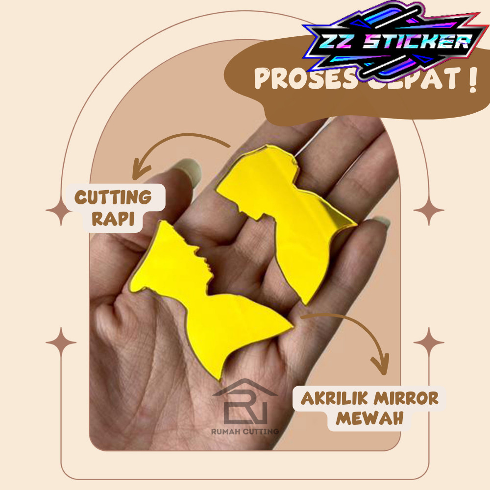 Siluet Akrilik TNI POLRI Mirror Siluet pengantin Siluet Mahar Pernikahan Seserahan