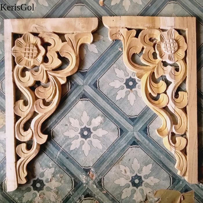sudut siku ukir tempel kayu jati GL1