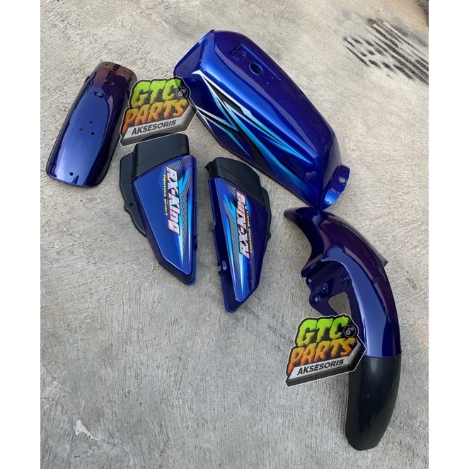 paket tangki yamaha rx king tahun 2007 warna biru set stiker 2007