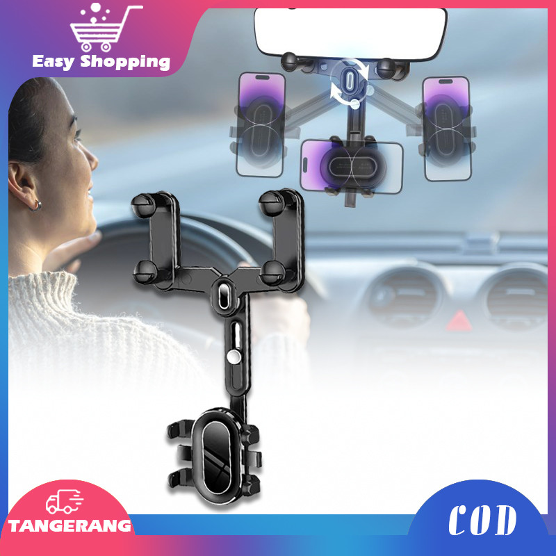 Handphone Holder Mobil Stand Holder Hp Di Mobil Kaca Car Holder Jepit Hp Mobil Fleksibel Jepit Kaca