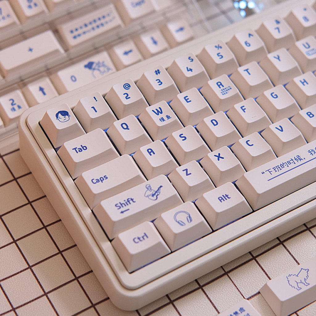 Minimalist White keycaps erry Profile Dye-Sub PBT Keycaps Custom Keycaps For MX Meanical Keyboard An