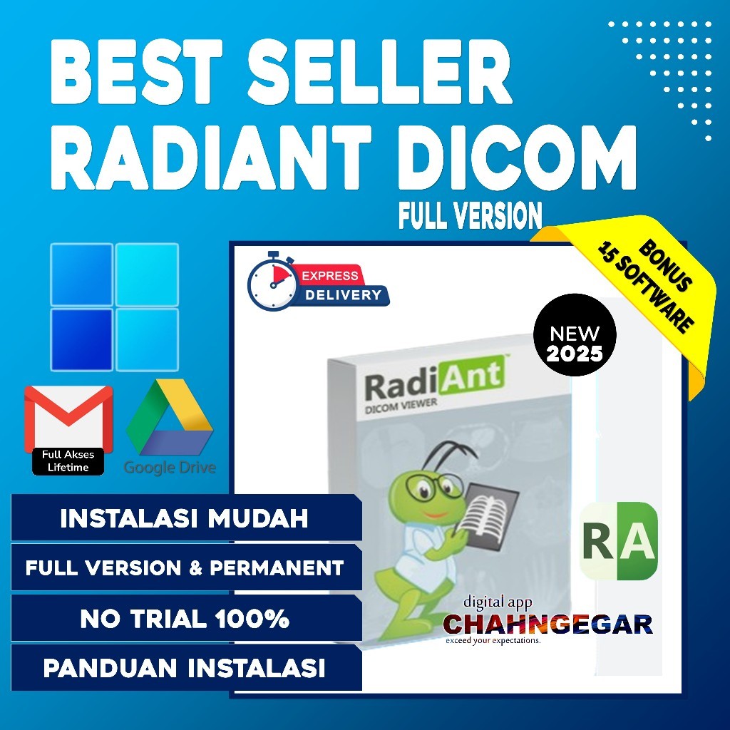 RadiAnt DICOM Viewer 2025 Full Version Permanen Software PACS DICOM viewer gambar medis