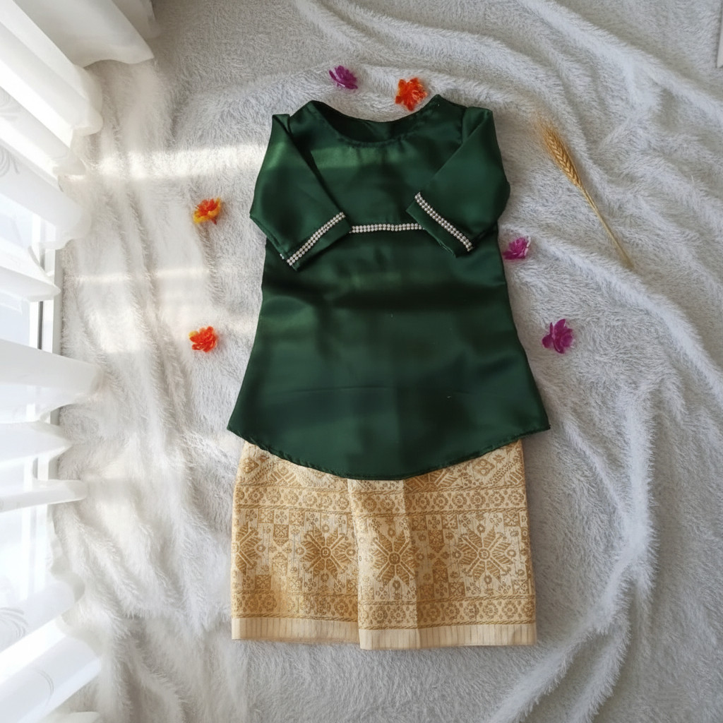 Setelan Melayu Bayi Perempuan Newborn & Anak | Kostum Photoshoot Bayi Cewek | Baju Adat Melayu Bayi