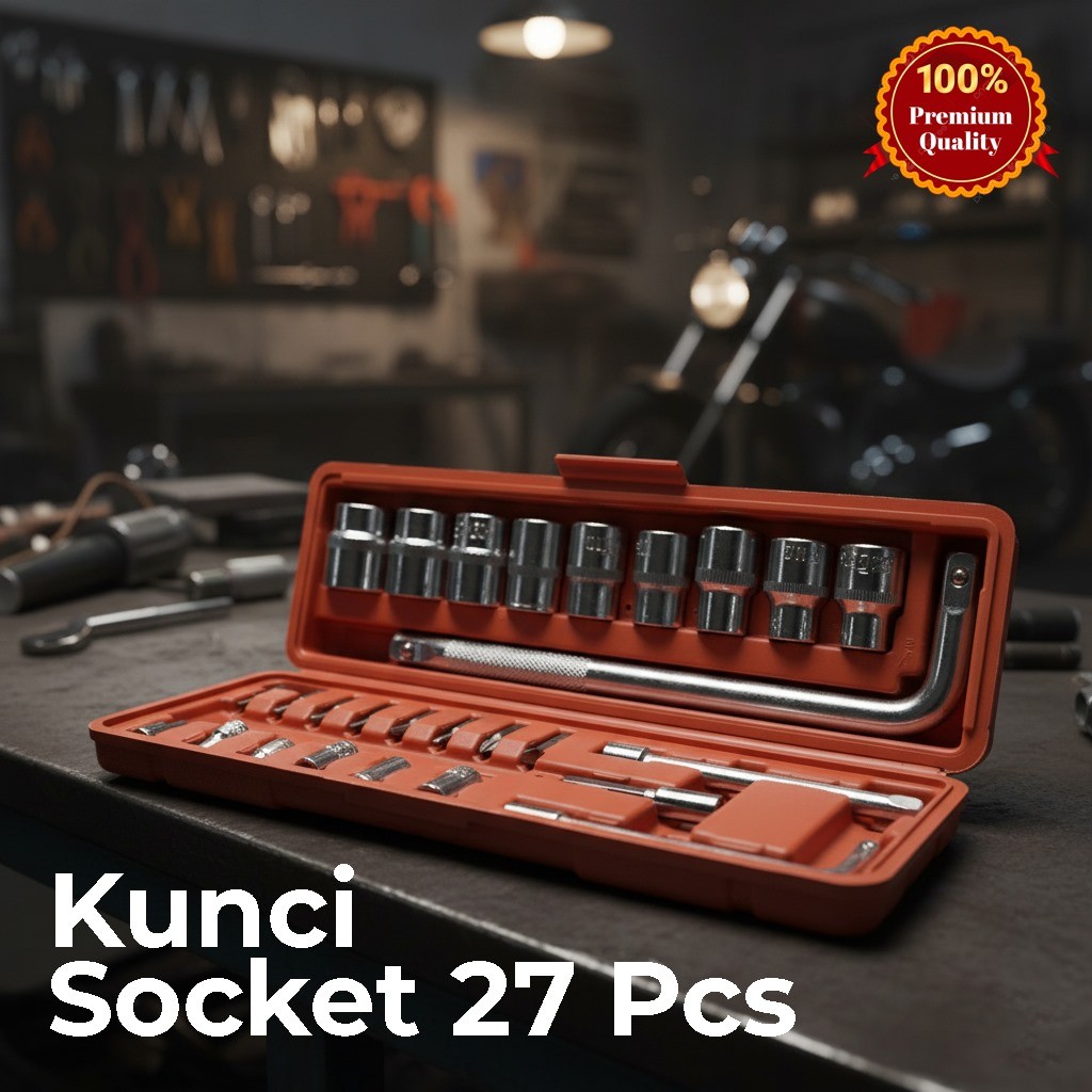 Kunci Shock 10SET 27SET Lengkap Komplit Obeng Socket Ring Tool Kit Alat Bengkel Service Mobil Motor