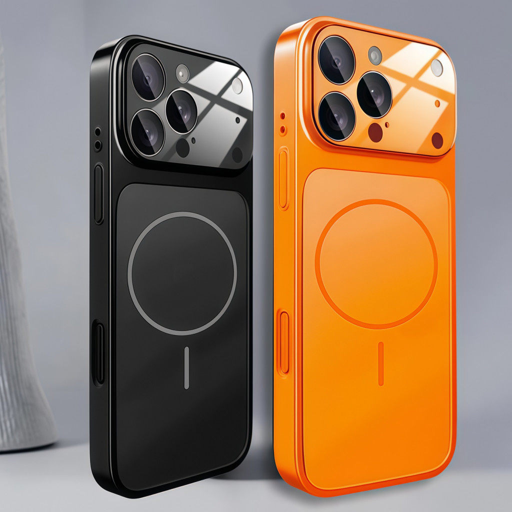 Luxury Cosmic Orange Corning Glass Ultra-thin Frosted Glass Magnetic Case for iPhone 17 13 14 15 16 