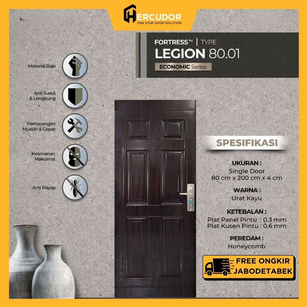 Pintu Kamar BAJA Ekonomis Fortress LEGION 80x200