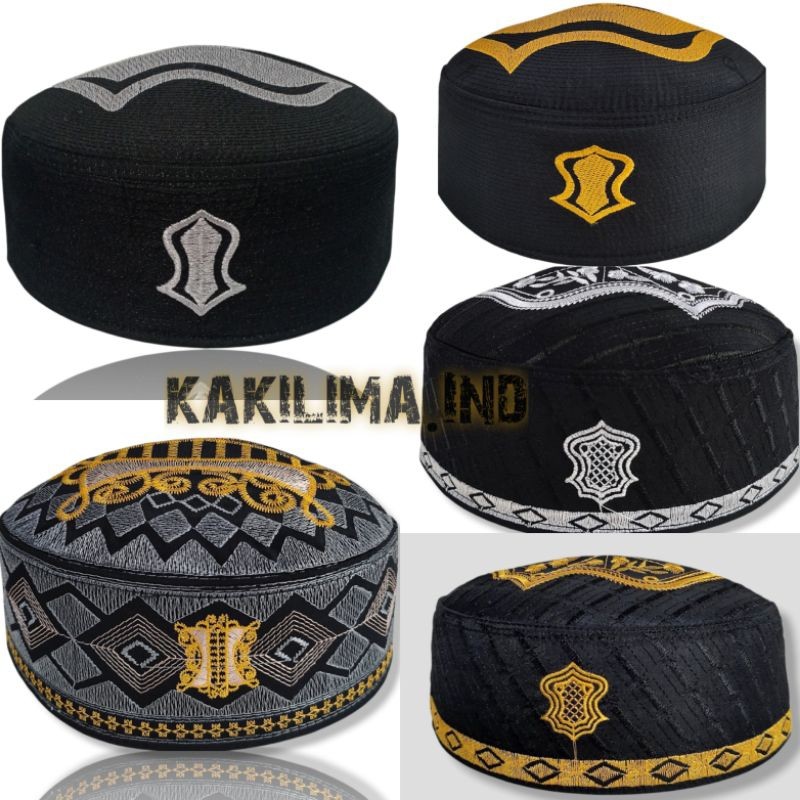 [TERMURAH] TERMURAH Peci Kopiah Songkok Kopeah Hitam Abu Kuning Malaysia Terompah Motif Pintu Aceh B