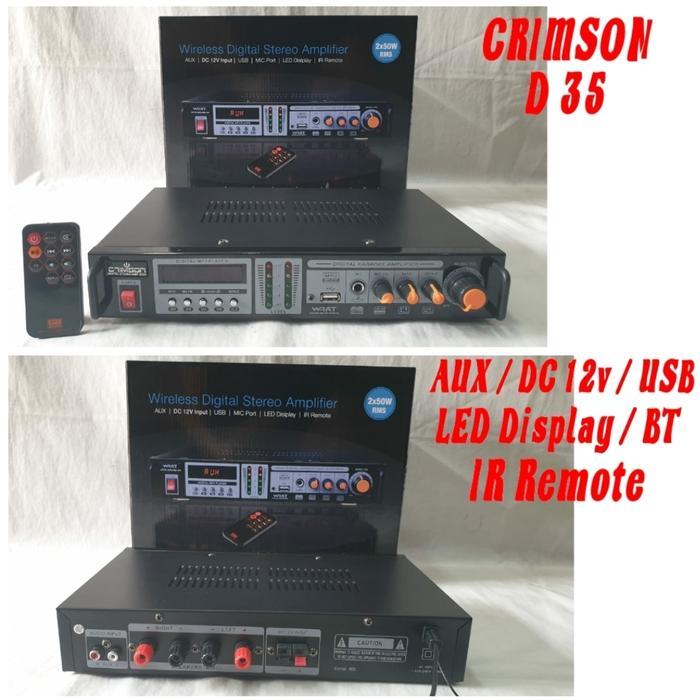 Power Amplifier Crimson D35 Usb sd Bluetooth dan radio FM