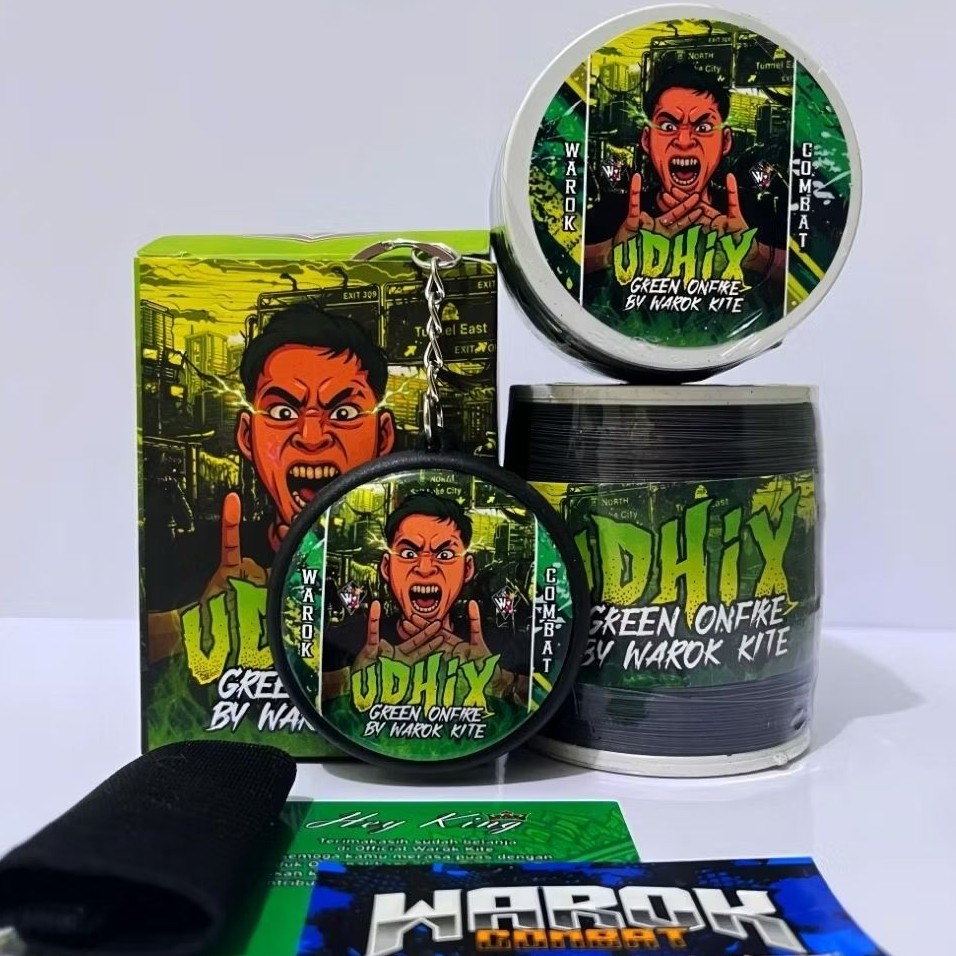 JAJAROMA  Gelasan Udhix Green On Fire Original By Warok Kite Matot Bahan Hijau Import Super Tajam Al