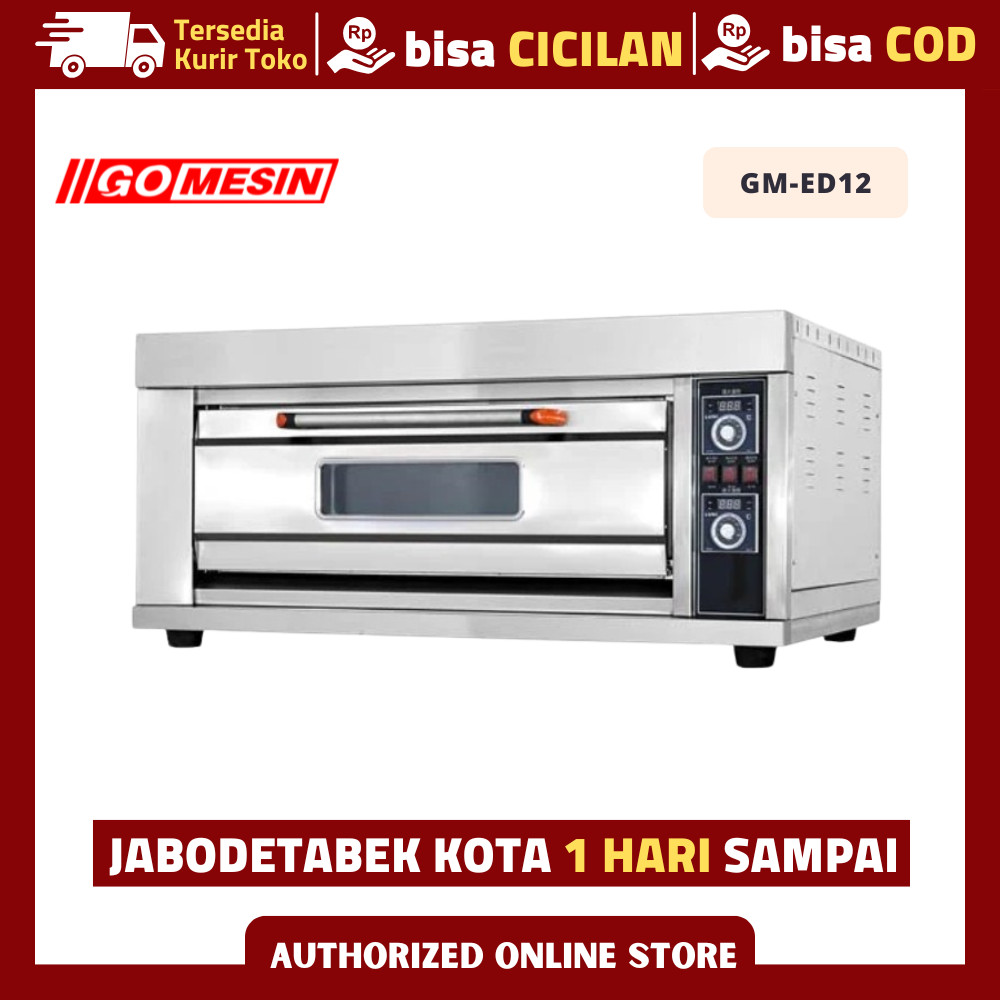 Oven Listrik Gomesin GM-ED12 Oven 1 Deck 2 Tray Pemanggang Roti