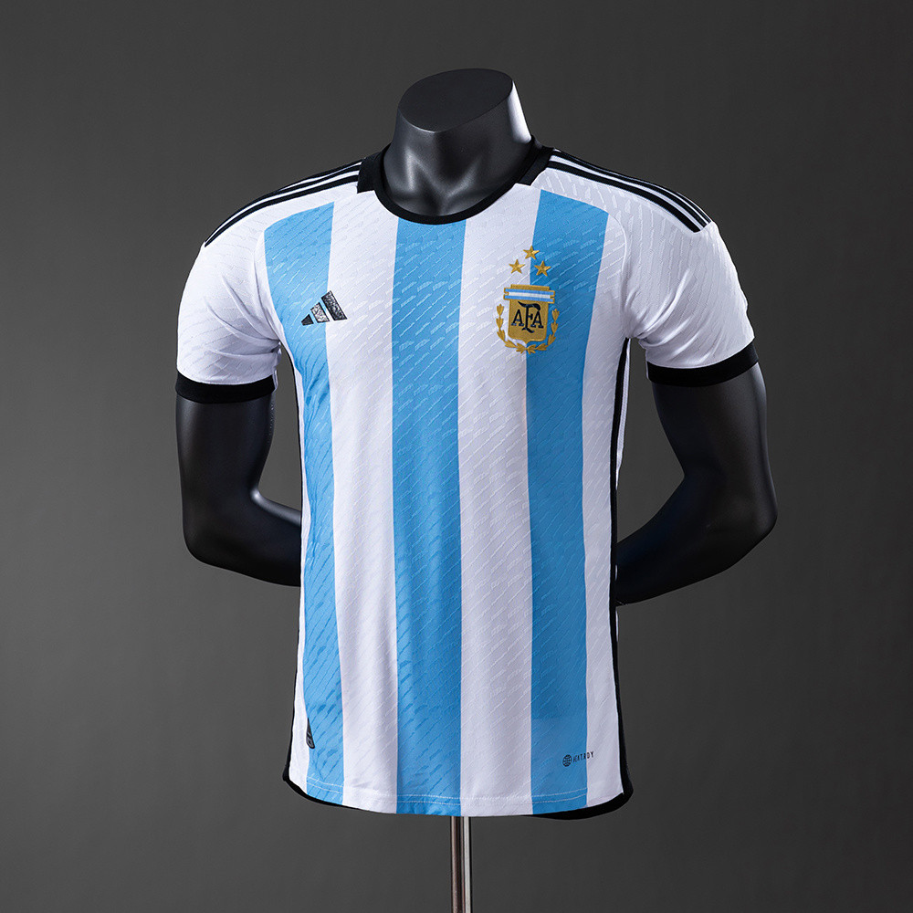 Jersey Argentina 2022 Home Player Version T shirt pria