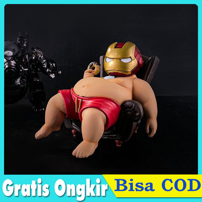 Boneka Fat Boy Karakter Superhero Gemuk - Action Figure Pose Bebas Model Iron Man Aksesori Interakti