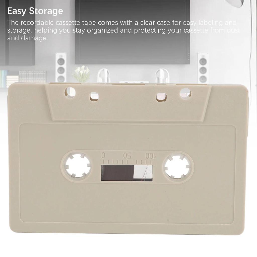 Blank Cassette Tape Blank Cassette Tape 45 Minute Premium Sound Empty Cassette Tape with Clear Case 