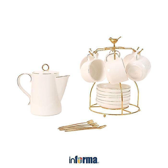 Informa Appetite Set 7 Pcs Lanster Teko & Cangkir Teh Dengan Saucer Set Water Jug With Cup Pitcher