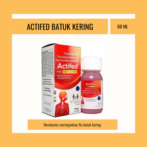 ACTIFED FLU & BATUK TIDAK BERDAHAK SIRUP 60 ML - ACTIFED MERAH