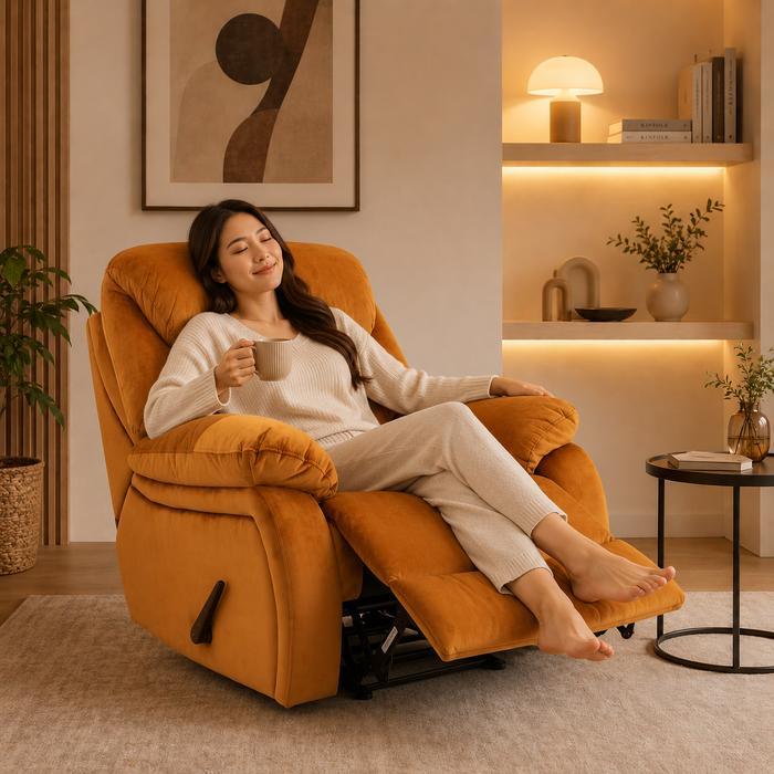 BASTION Glider Swivel Recliner Chair/ Kursi Recliner/ Kursi Putar/ Kursi Goyang/ Kursi Minimalist/ K