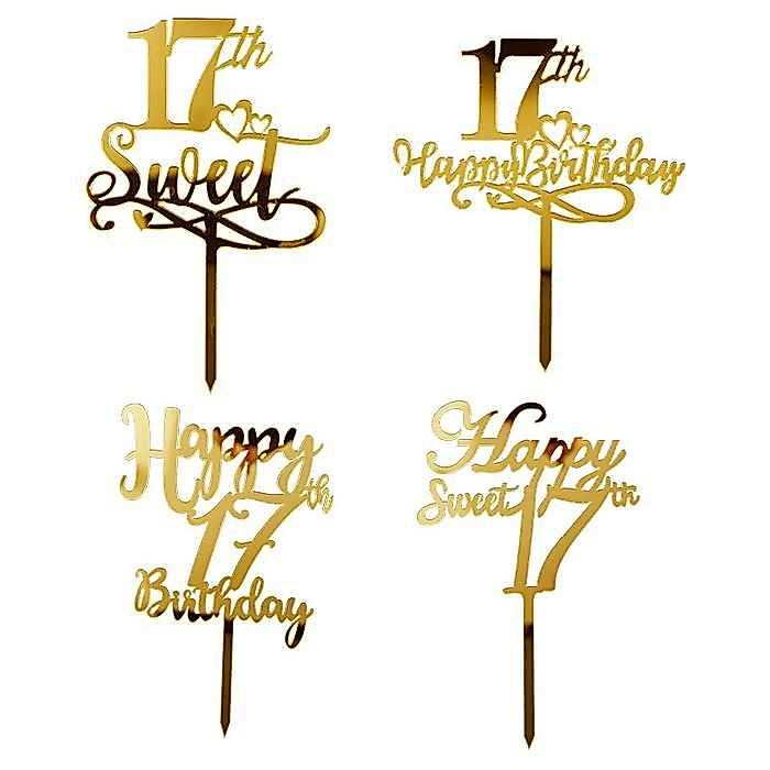 Cake topper SWEET SEVENTEEN/Hiasan kue AKRILIK SWEET SEVENTEEN