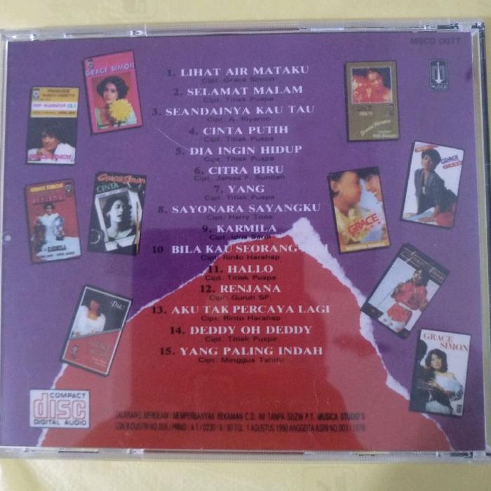 CD GRACE SIMON - THE BEST OF. hetty koes endang desy ratnasari yuni shara krisdayanti nunung wardima