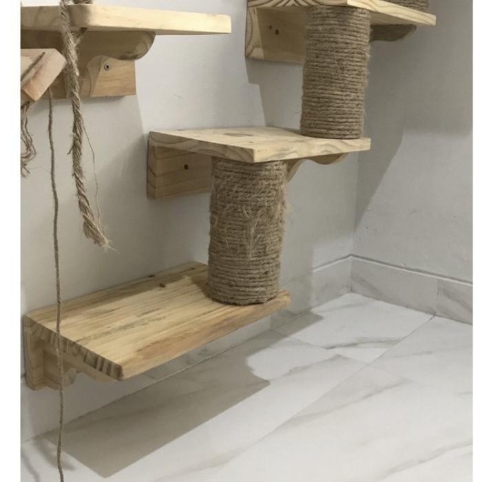 k e @1689 Projects Garukan kucing tingkat kayu custom cat tree cat condo cat playground - Tali putih