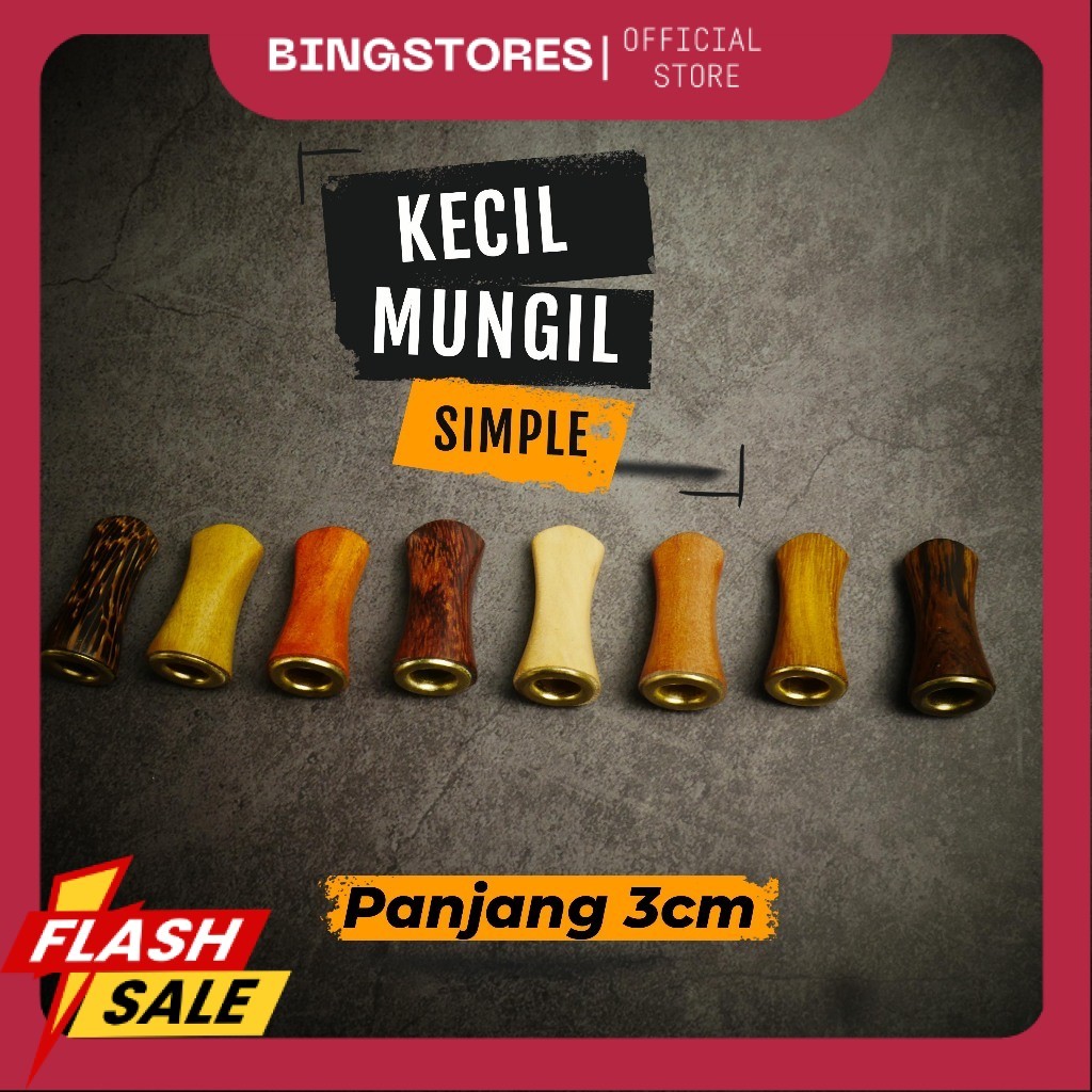 once cangklong pipa kayu mini sri gading panjang 3cm multi lubang - hanya cocok untuk kretek & filte