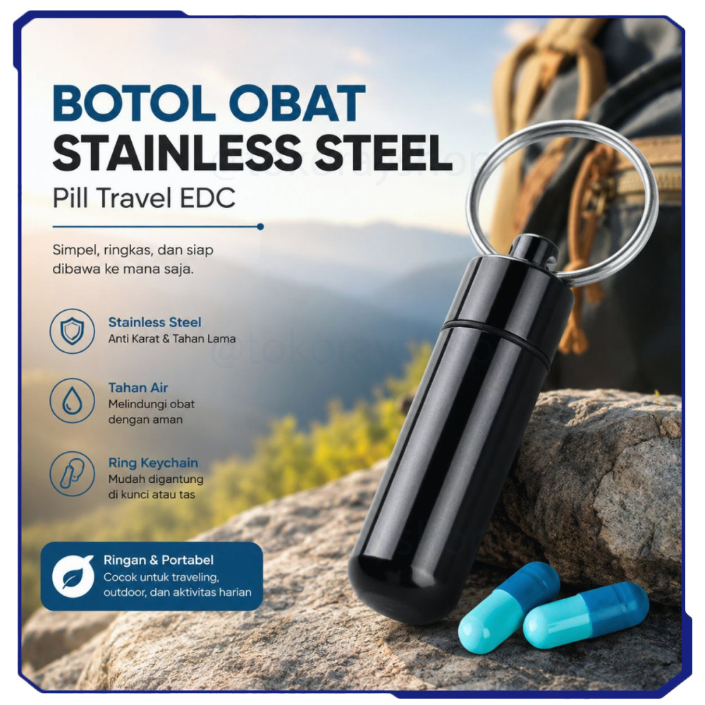 Botol Obat Pill Travel EDC Tahan Air - JS207