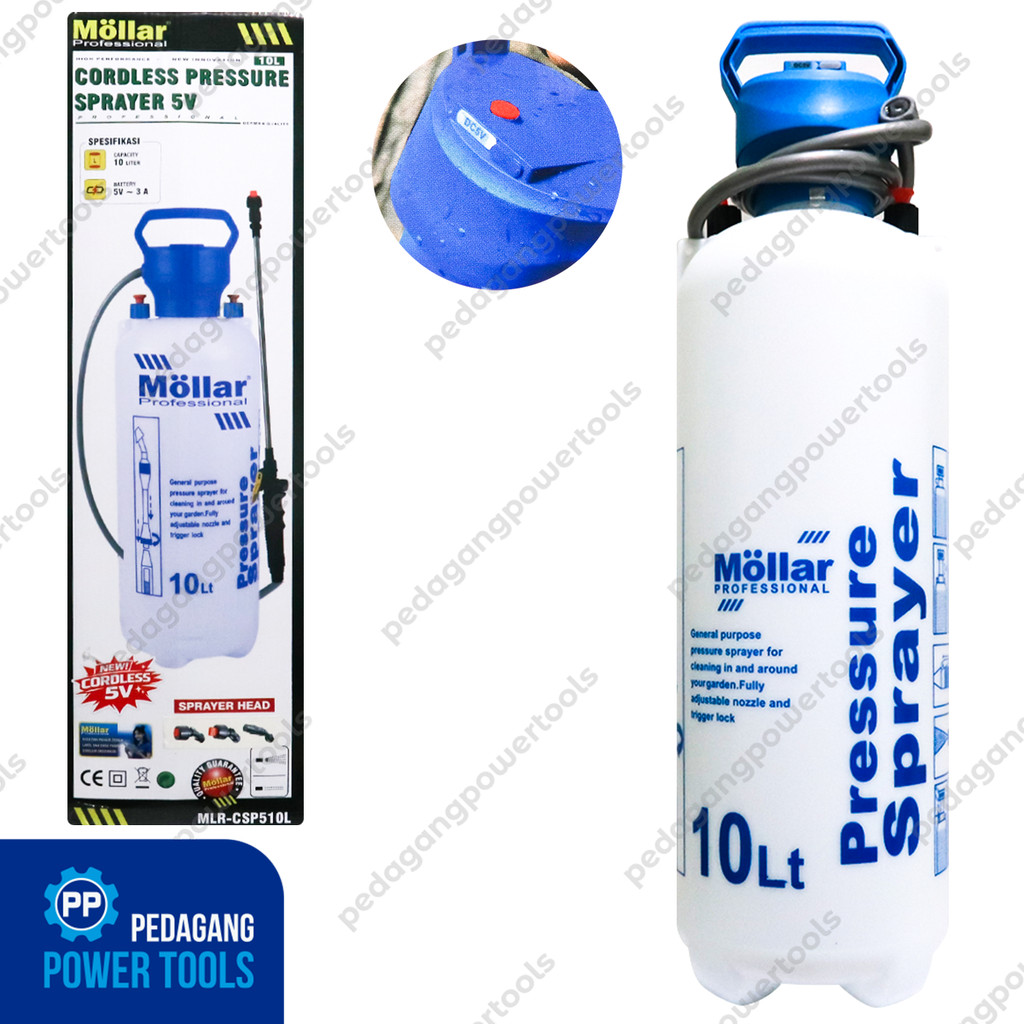 MOLLAR CSP510L Cordless Pressure Sprayer 10 liter DC 5V Alat Penyemprot Tanaman Baterai