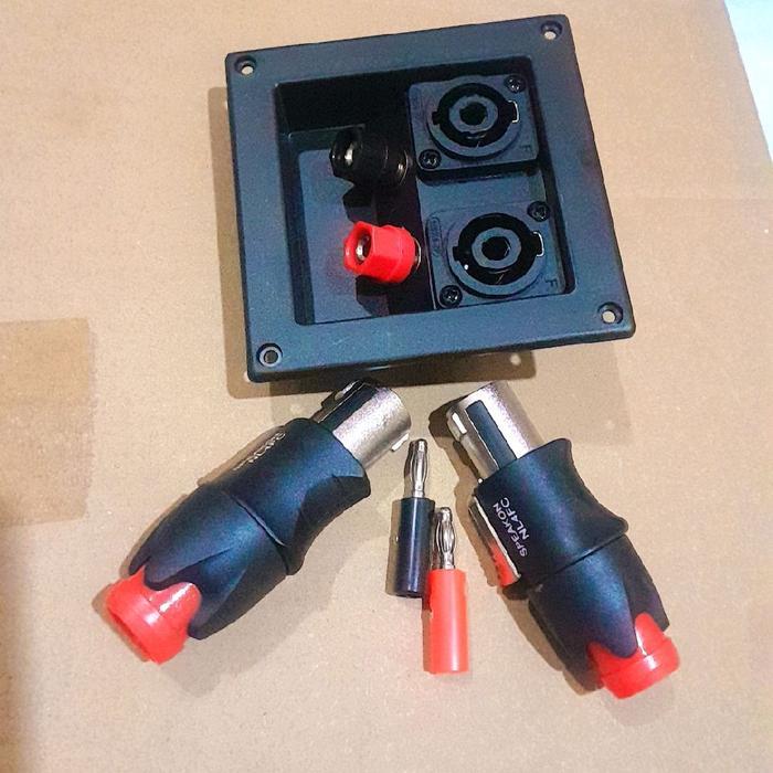 TERMINAL BOX SPEKER + JACK SPIKON BESI + JACK BANANA 1SET BOX SPEAKER