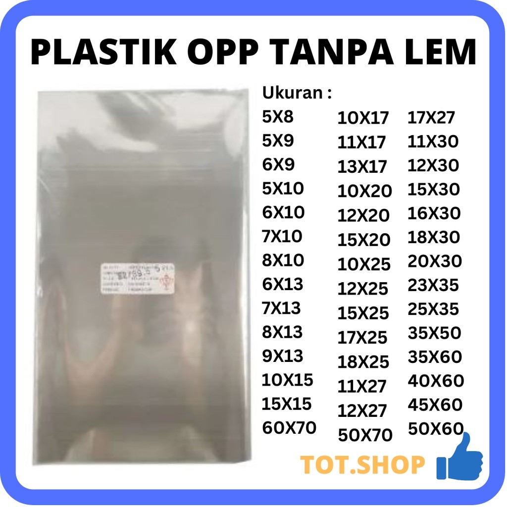 HARGA PABRIK (1 KG) BESAR Plastik Kaca Bening OPP Souvenir Tebal 30 Mikron Kiloan 1kg Tanpa Lem