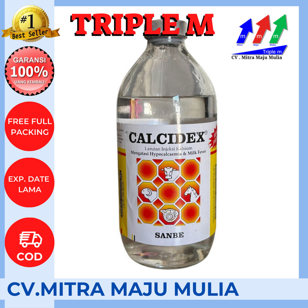 Calcidex 500 ml Larutan Injeksi Kalsium Sapi Kambing Kuda    BERKUALITAS