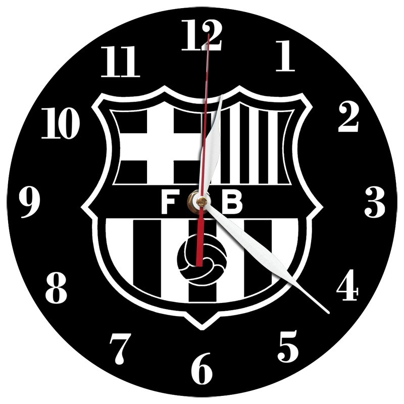 Jam Dinding Barcelona Black MDF Hijau 6mm