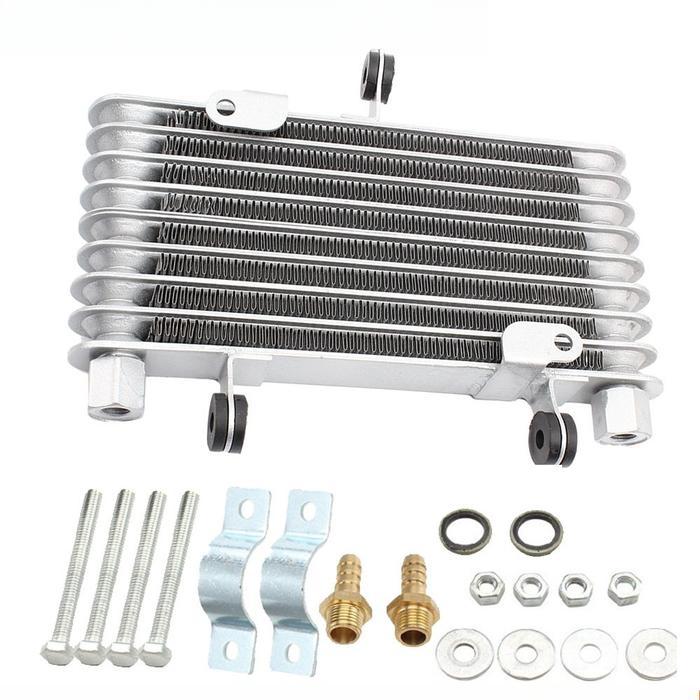 Radiator Pendingin Oli Motor Aluminium 125ml Oil Cooler untuk Dirt Bike ATV Pit Bike 125cc–250cc

