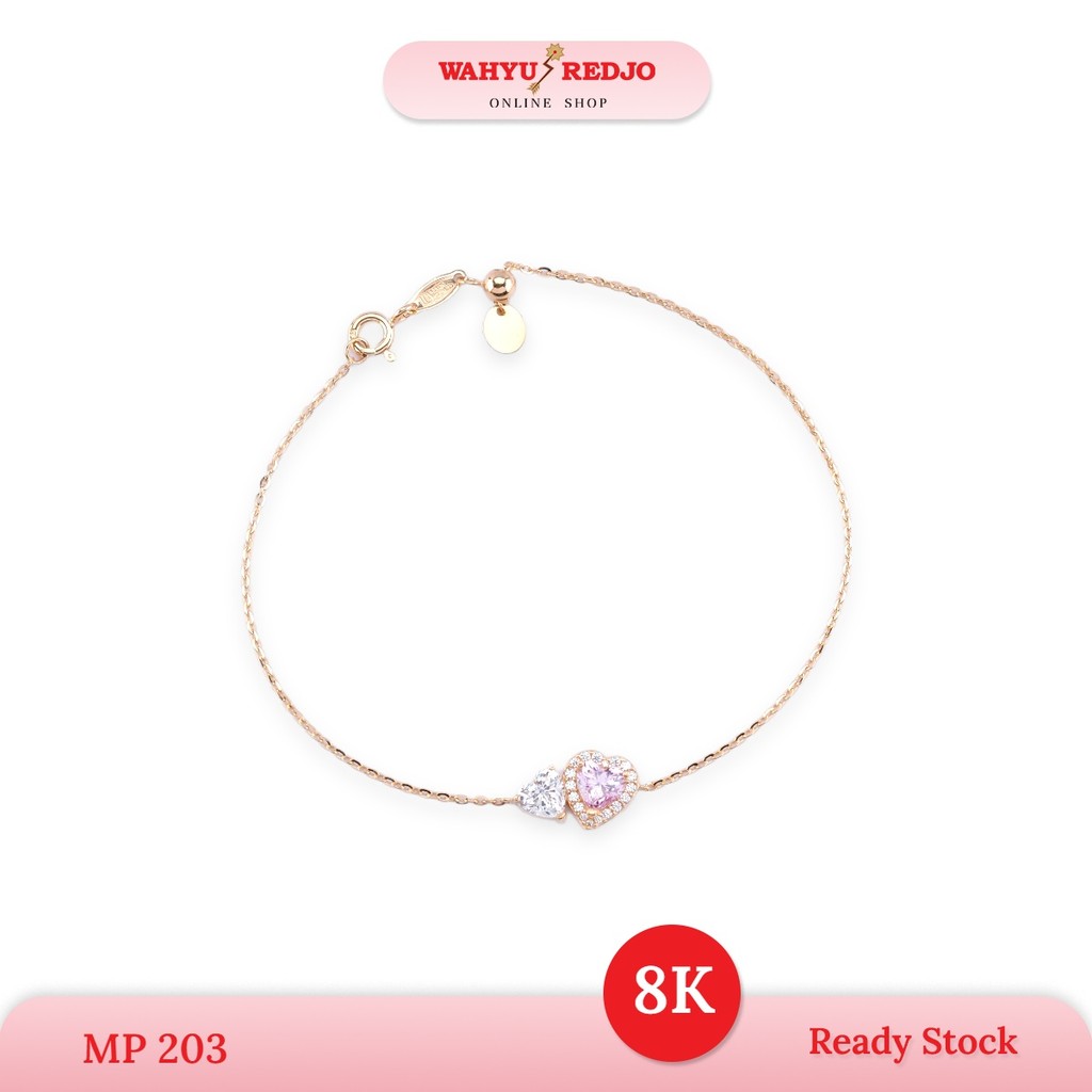 WAHYU REDJO - GELANG SERUT MATA PINK LOVE UBS 8K EMAS ASLI 100%