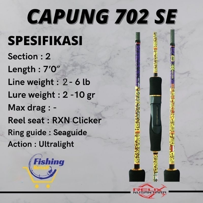 Joran Relix Nusantara Capung 702 SE Spinning 2-6lb