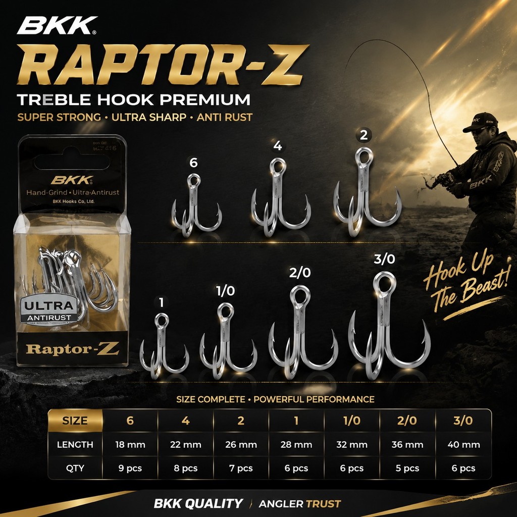 MATA PANCING TREBLE HOOK BKK RAPTOR-Z ULTRA ANTIRUST