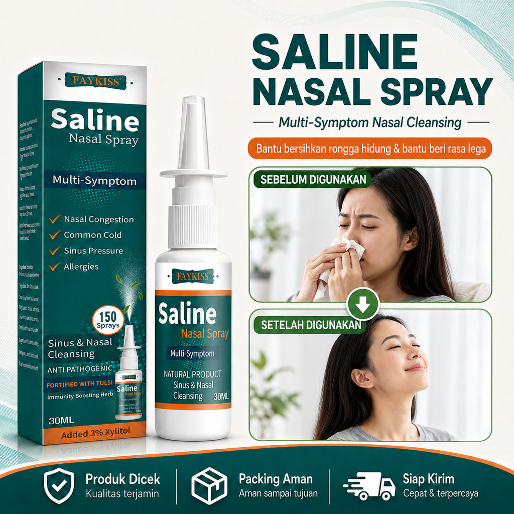 Wuyistar FAYKISS Nasal Spray Semprotan Hidung – Atasi Hidung Tersumbat, Bersin & Pilek Alergi Herbal