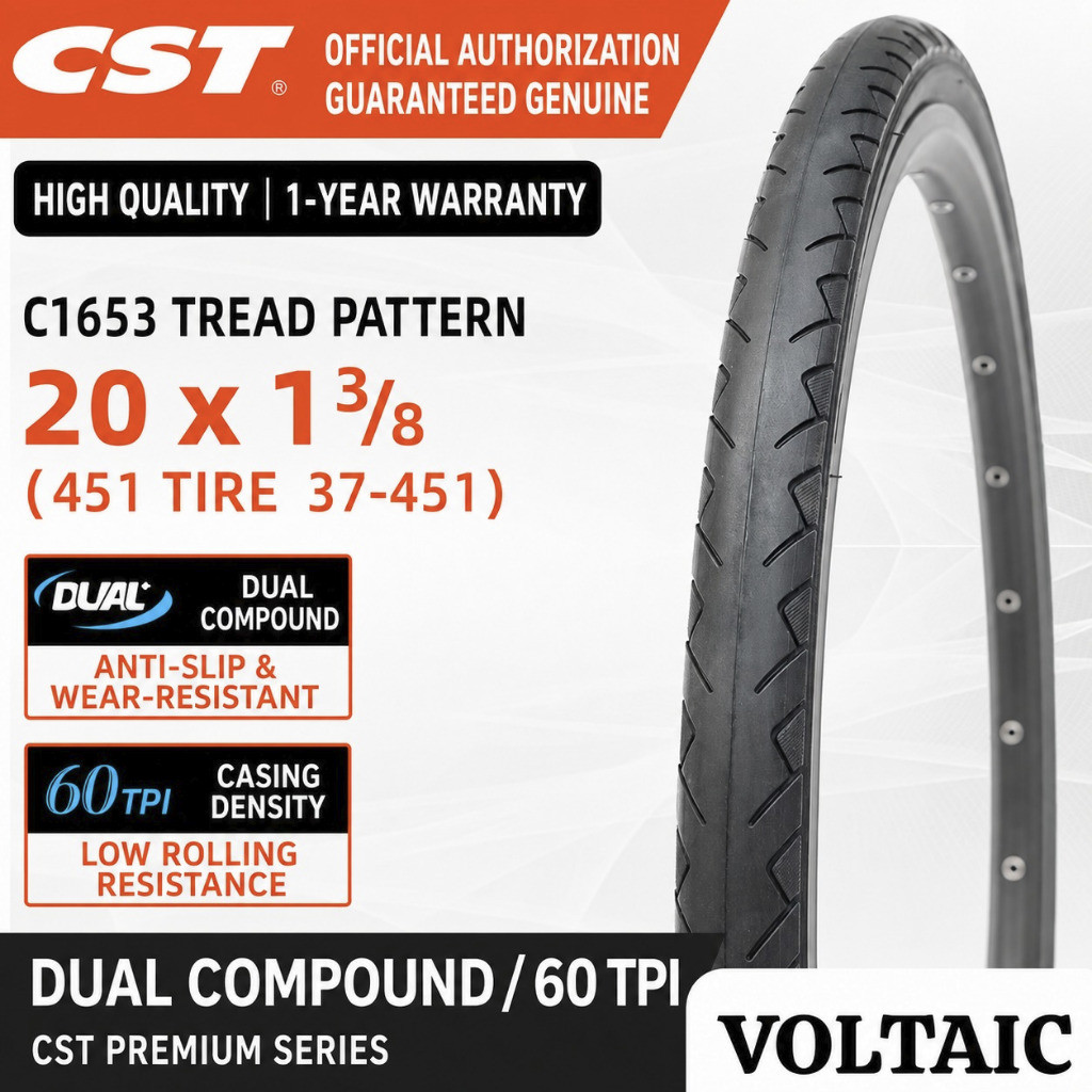 Foto Ban Luar CST Voltaic 20 x 1 3/8 plus 20 x 1 3 PER 8 (451) Non Foldable Sepeda Minion Seli BMX