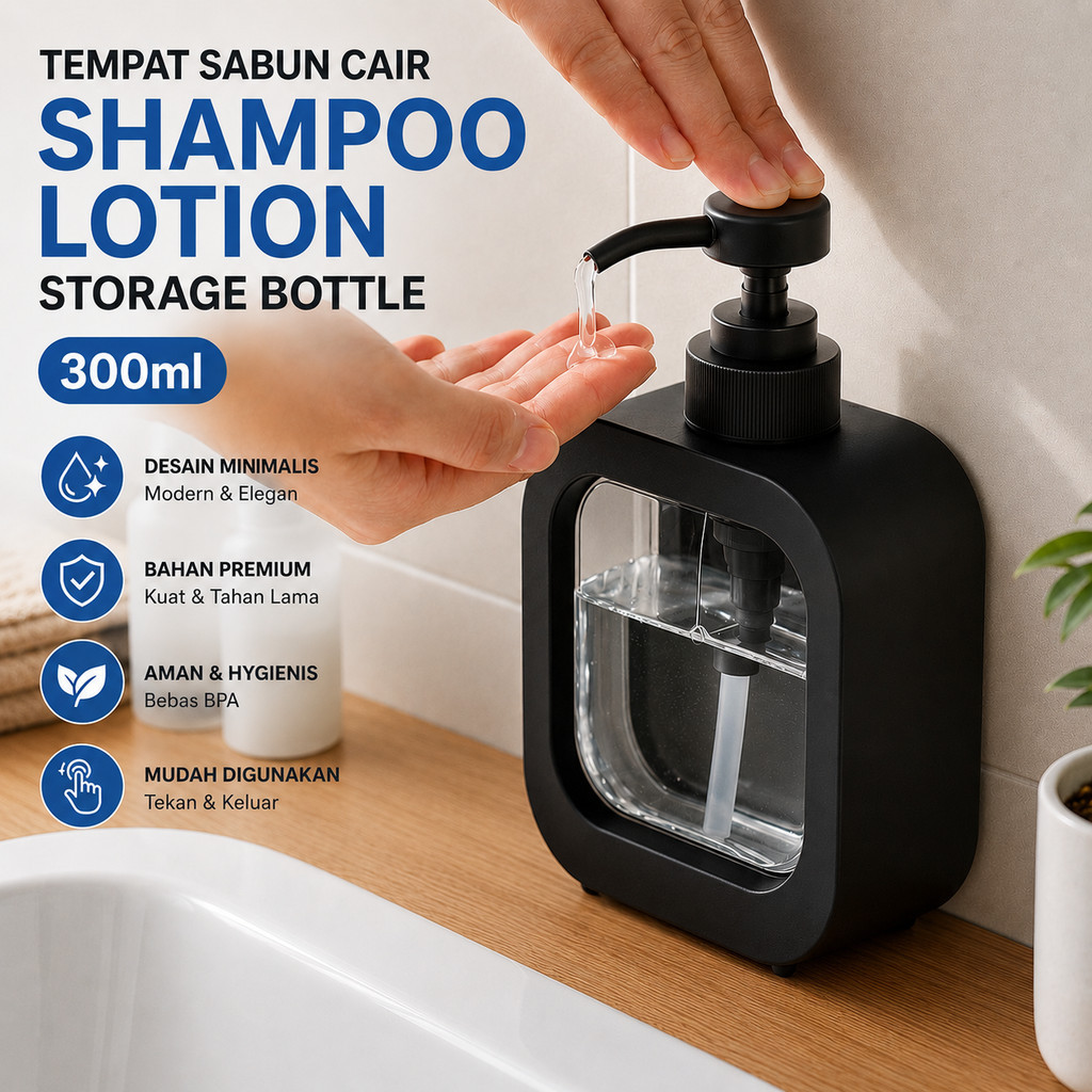 Tempat Sabun Cair Shampoo Lotion Storage Bottle 300 ml - HK-30