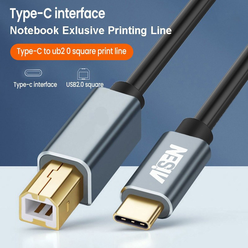 TERLARIS AISEN Kabel USB Type C to USB-B Printer High Quality 1.5M