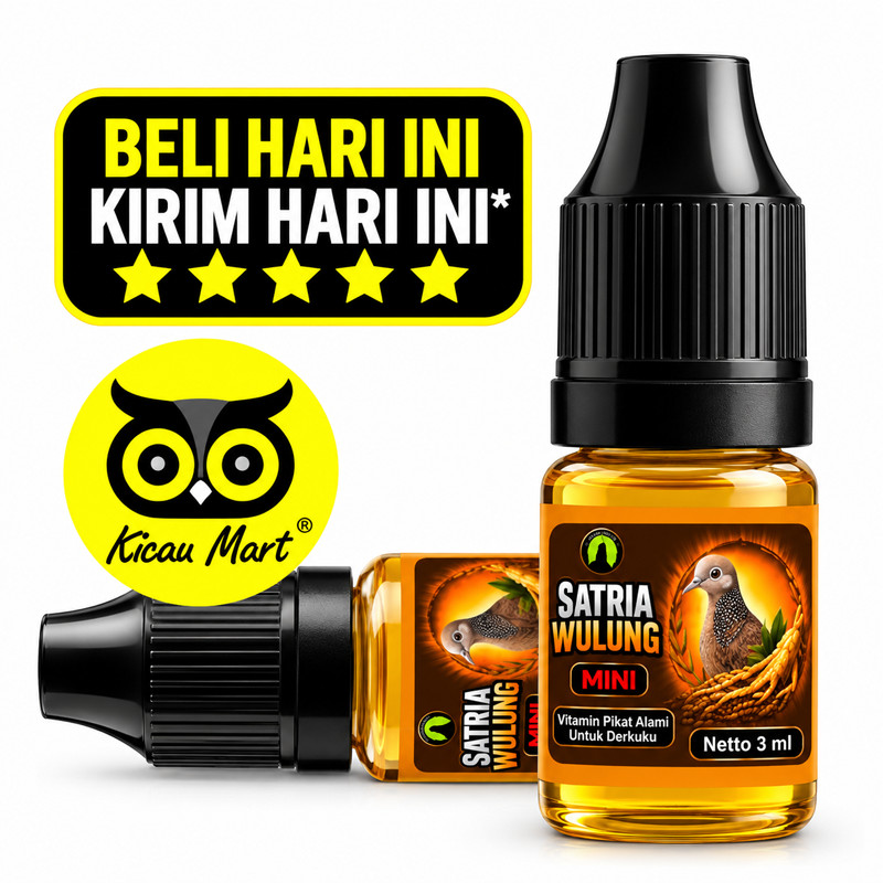 KICAU MART Vitamin Perkutut Satria Wulung Ginseng Pro Mini Size Jamu Perkutut 3 Tetes Gacor Manggung