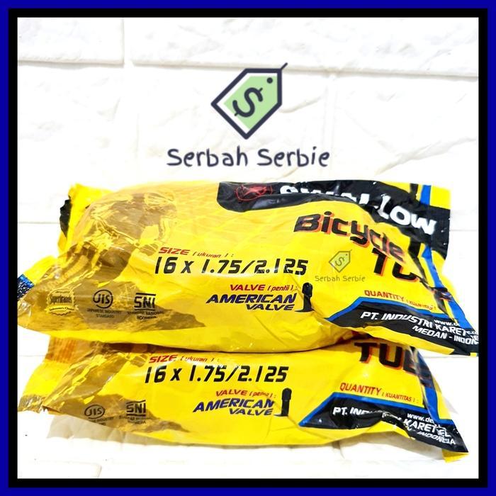 BAN DALAM SEPEDA 16X1.75 16 X 1.75 2.125 16X2.125 SWALLOW ANAK LIPAT - 16 x 1.75