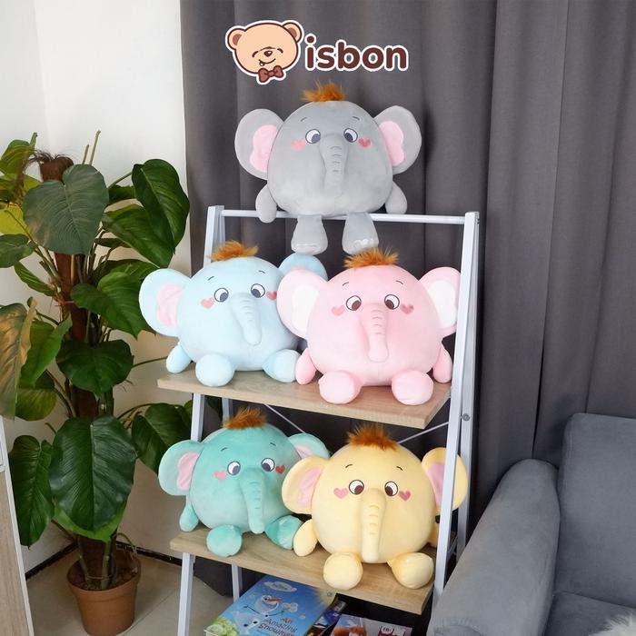 ISTANA BONEKA Gajah Bumble Bulat Rambut Pendek Gendut Mainan Anak Hadiah Ultah Halus Lembut Premium 