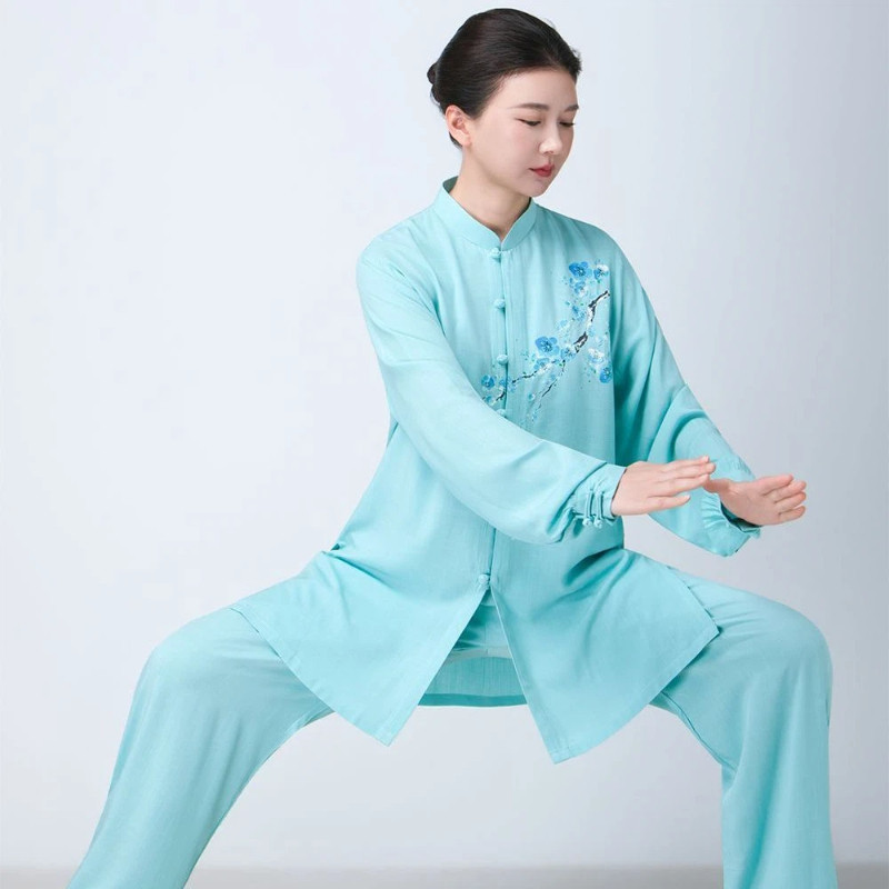 Setelan Baju Tai Chi Wanita Baru, Kain Katun Linen Tipis Musim Panas, Bernapas, Seragam Latihan Badu