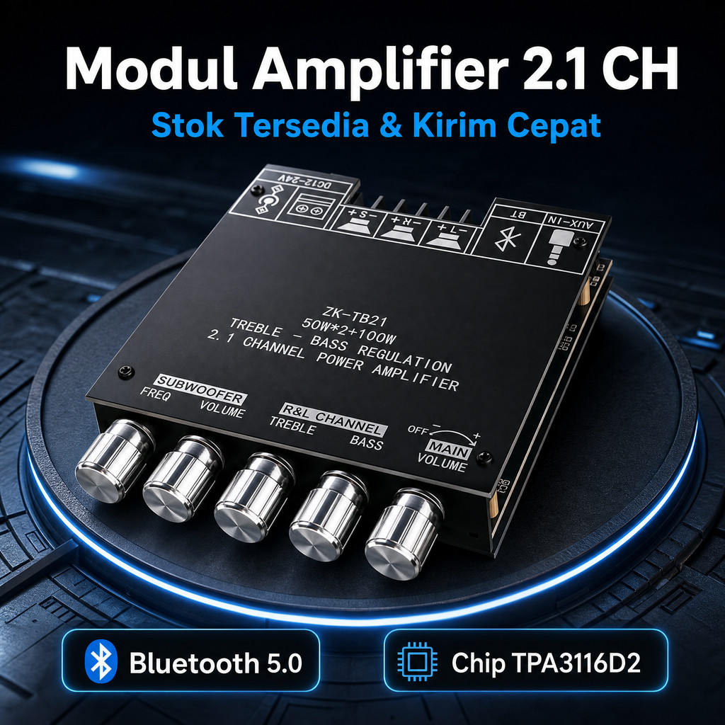 ZK - TB21 TPA3116D2 Bluetooth 2.1 Amplifier Board 50Wx2+100W Bluetooth Amplifier Class 2.1CH Subwoof