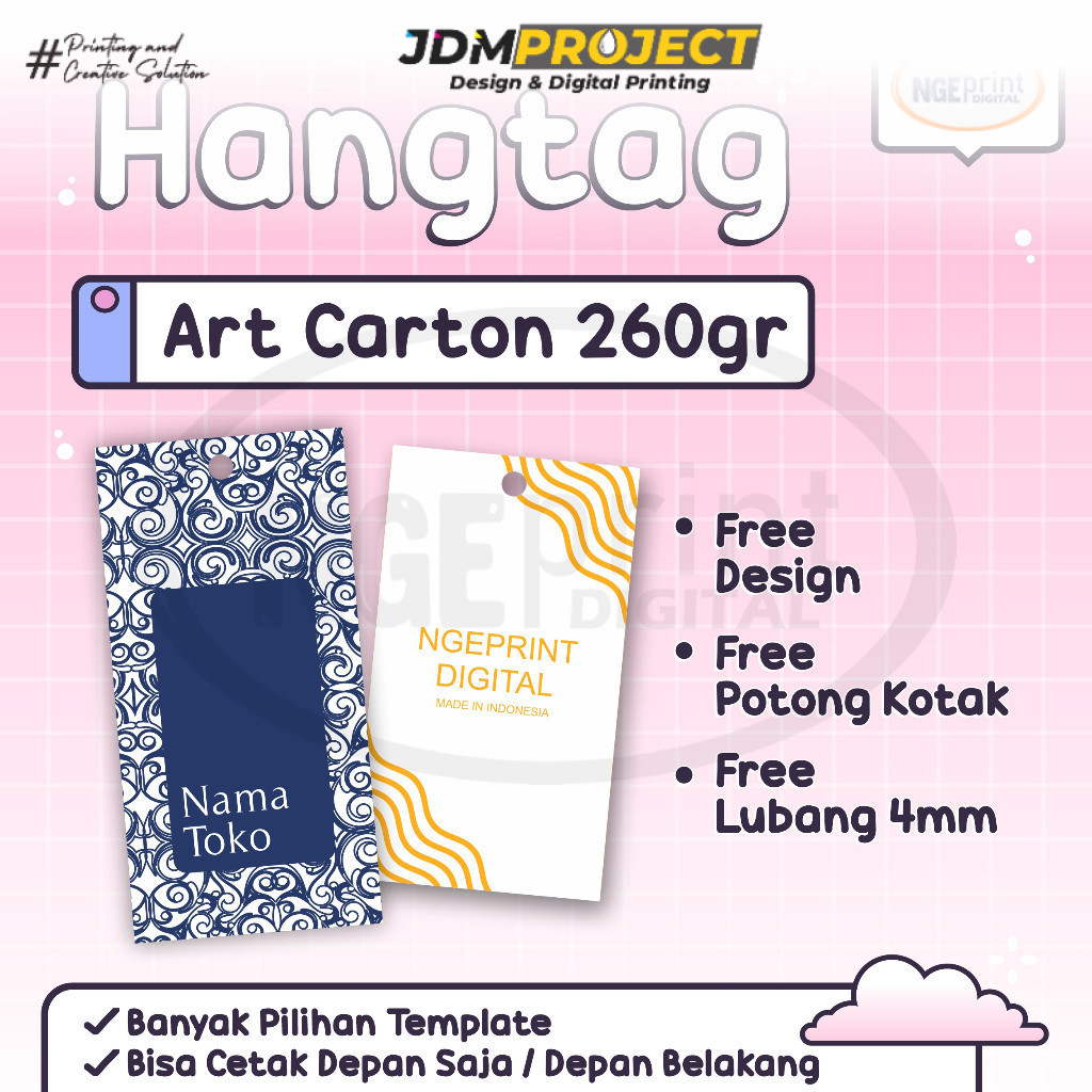 JDM Project 4 - [FREE DESIGN] HANG TAG BAJU / LABEL BAJU / HANG TAG LABEL/ LABEL MEREK/ MEREK BAJU