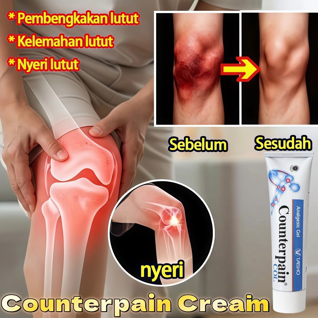 Counterpain Cool Analgesic Gel Obat Pereda Nyeri Otot & Sendi 120G Tanpa Efek Samping