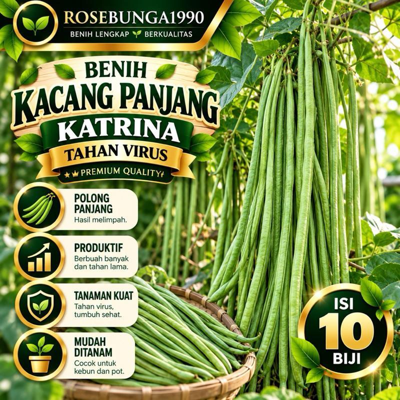10 benih kacang Panjang Tahan Virus KATRINA  Bibit Sayuran