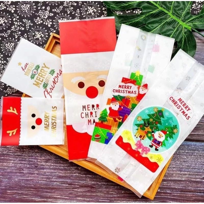 

MADAM GIFTSHOP Plastik Cookies Snack Permen Natal Christmas White Santa PREMIUM