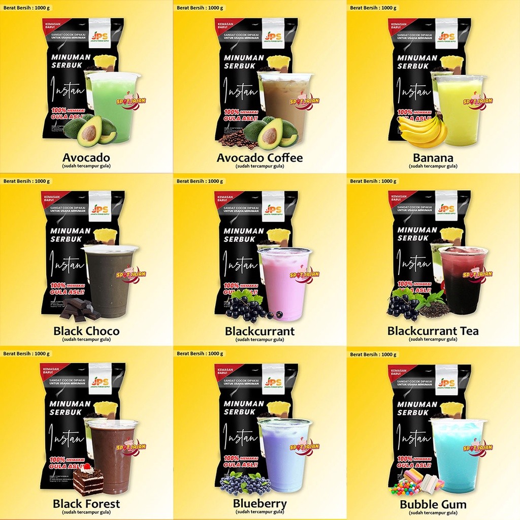 [49 Rasa] Bubuk Minuman JPS Mix Dengan Gula / Serbuk Berperisa / Jakarta Powder Supply