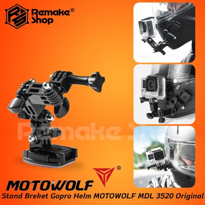 MOTOWOLF MDL 3520 Breket Gopro Helm Mounting Action Cam Tripod Kamera Helm Motor Dudukan Tempat Gopr