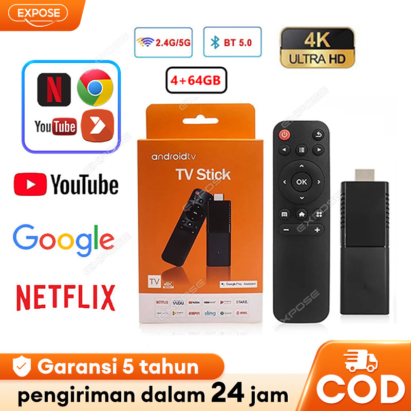 MI TV  TSIK ANDROID TV Stick 4K Stick Android TV Stick Ram 4GB Rom 64GB Unlock Android Google Assist